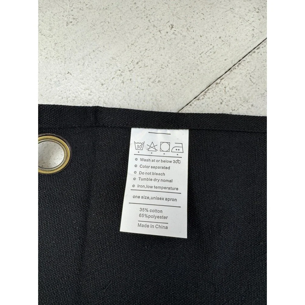 Fun Chaos Black Canvas Apron Cross Back Strap Unisex One Size